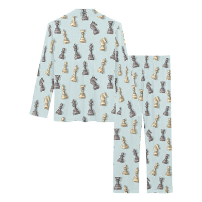Chess Pattern Print Design 02 Women's Long Pajama Set