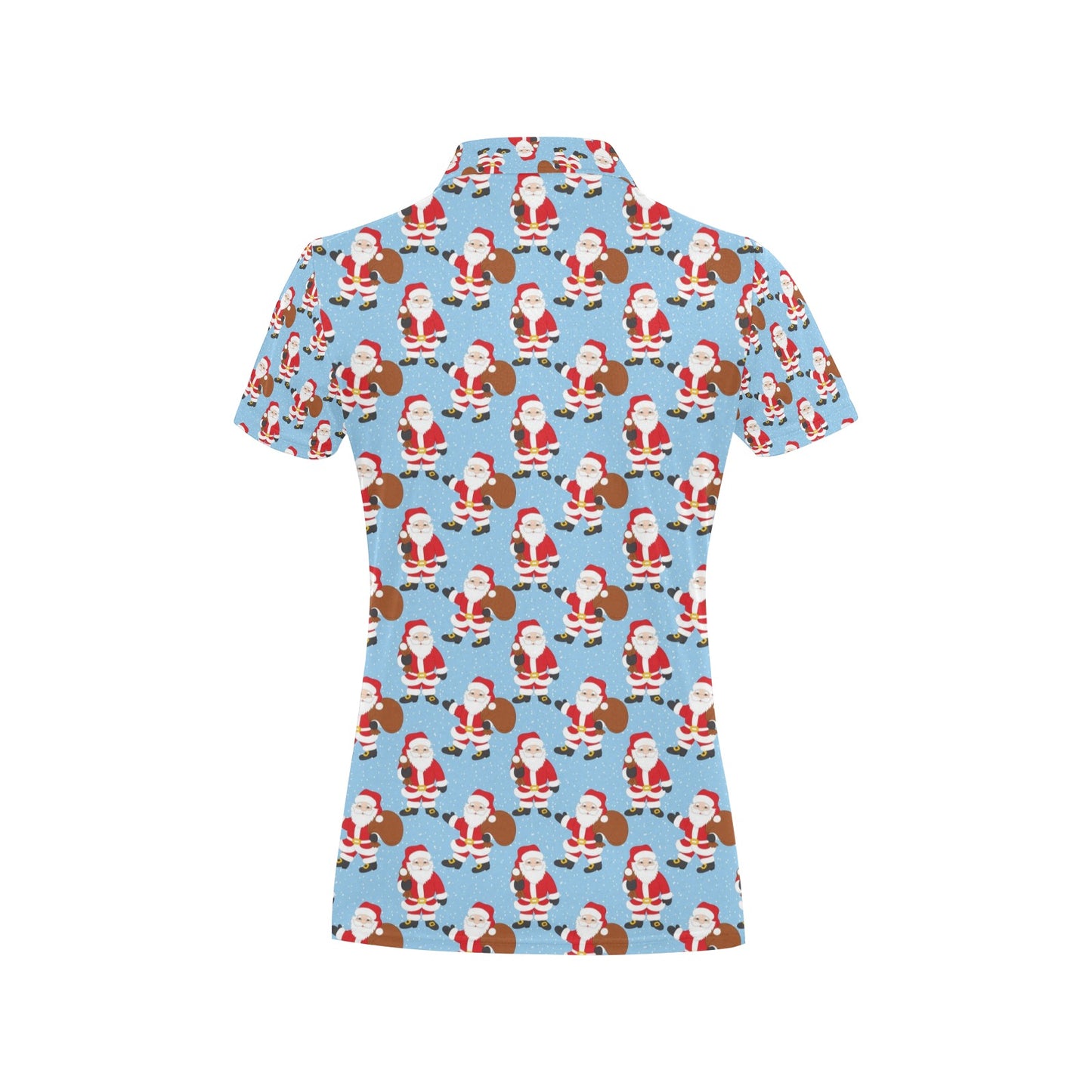 Santa Christmas Themed Print Design LKS305 Women's Polo Shirt