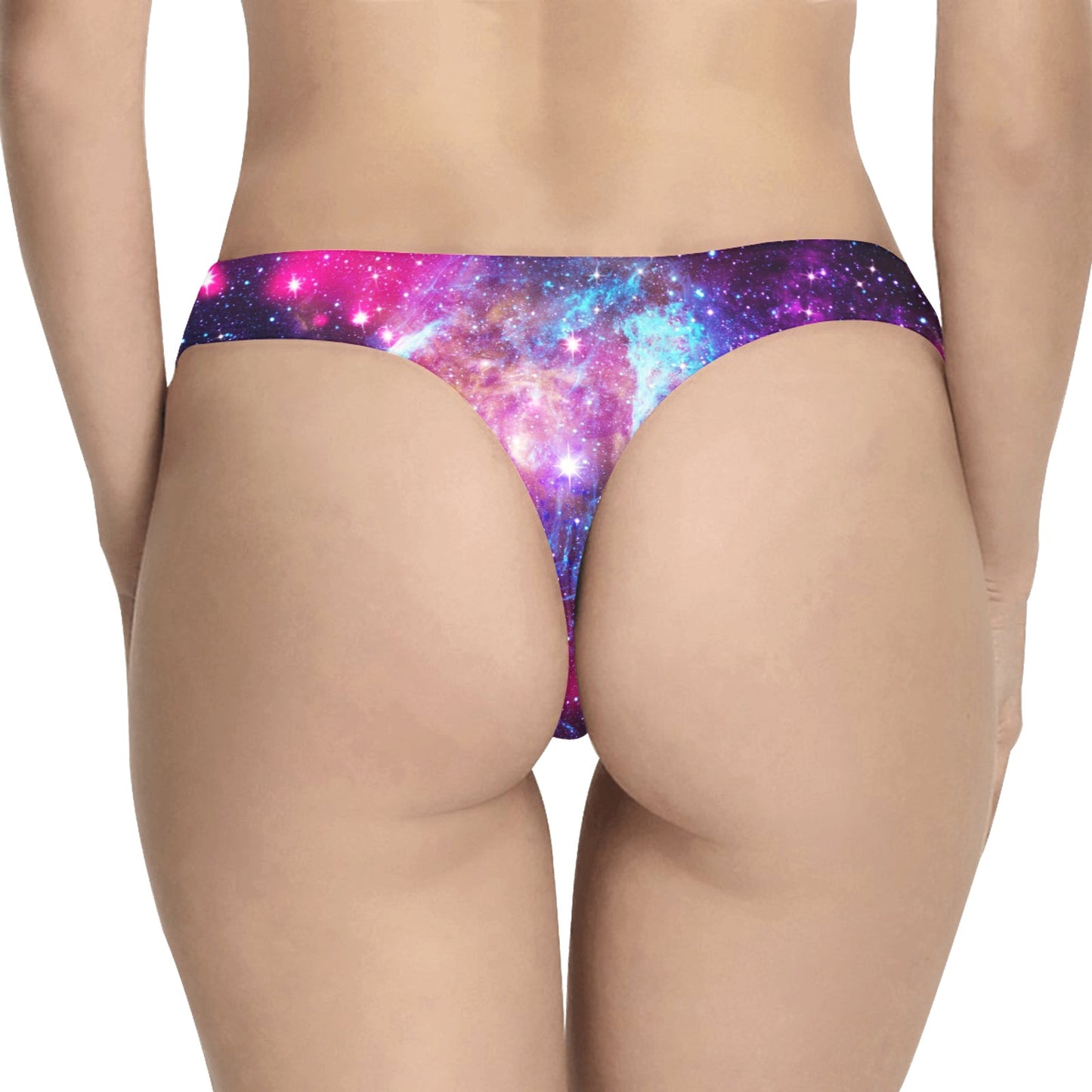 Galaxy Night Purple Space Print Women's Thongs