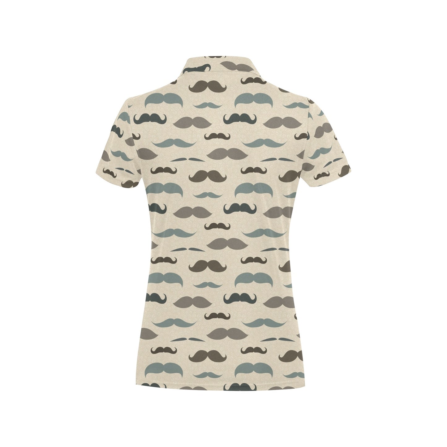 Mustache Pattern Print Design A01 Women's Polo Shirt