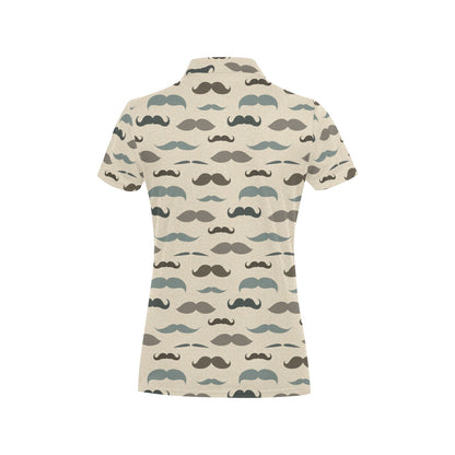 Mustache Pattern Print Design A01 Women's Polo Shirt