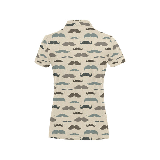Mustache Pattern Print Design A01 Women's Polo Shirt
