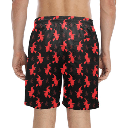Witch Print Design LKS308 Men's Swim Trunks Beach Shorts