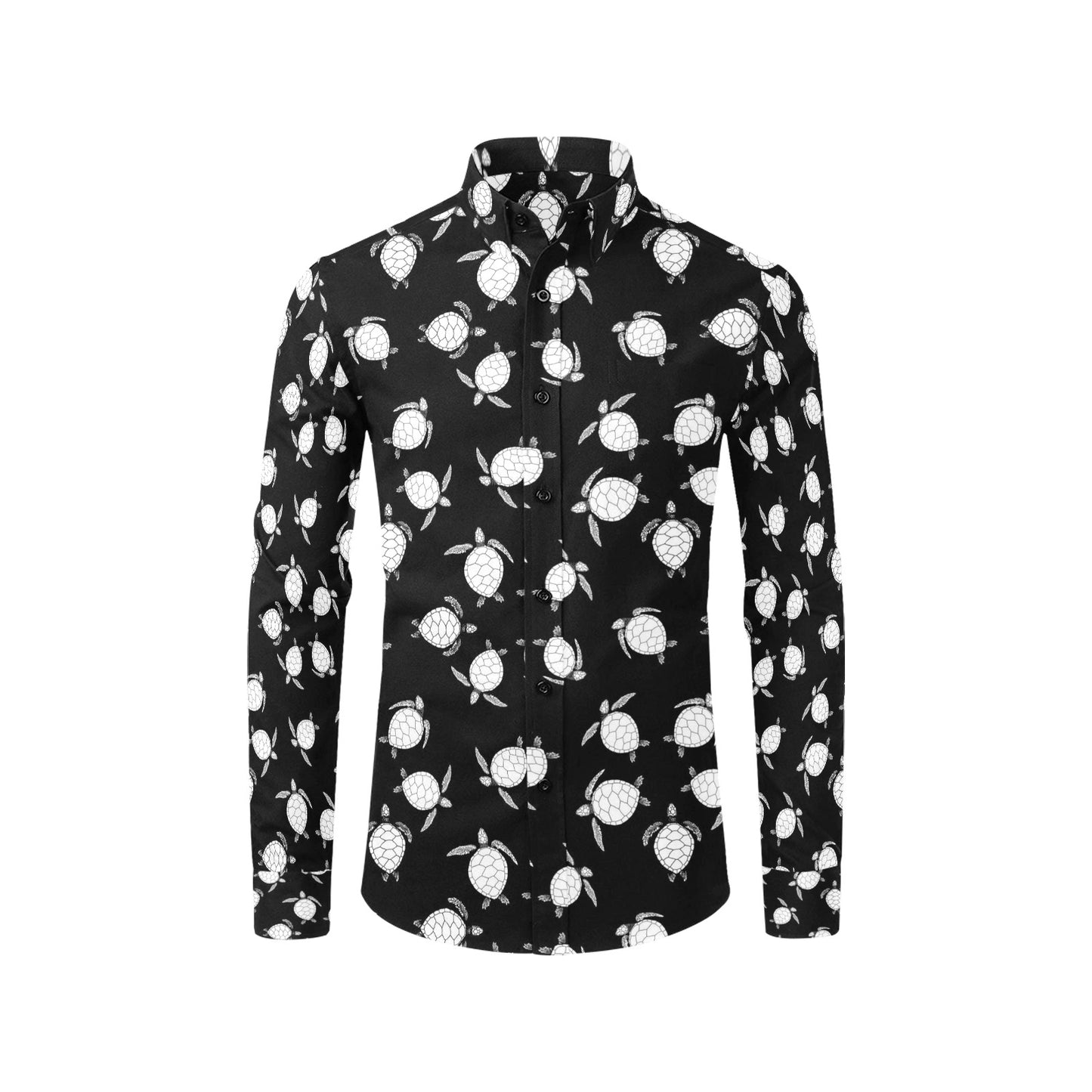 Sea Turtle Print Design LKS303 Men's Long Sleeve Dress Shirt