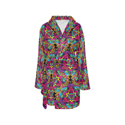 Trippy Print Design LKS303 Women's Fleece Robe