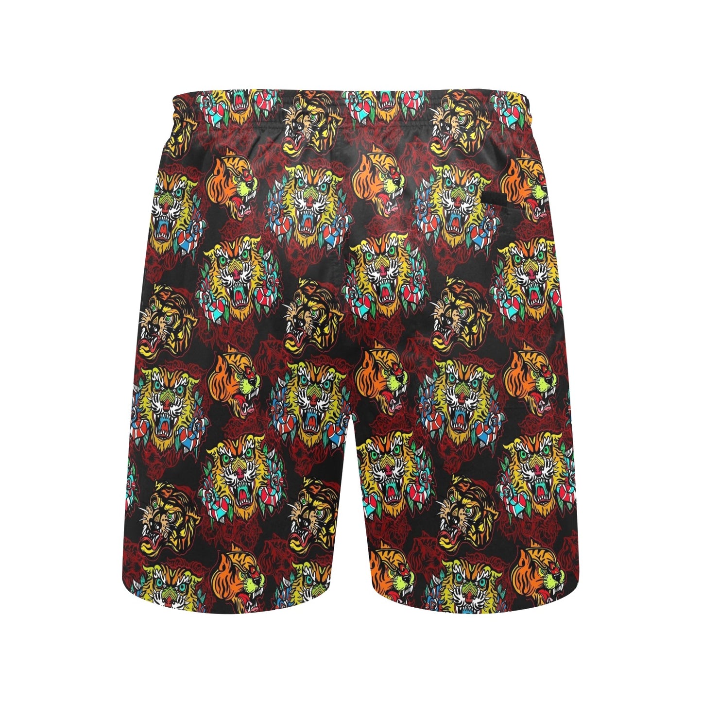 Tattoo Tiger Colorful Design Men's Swim Trunks Beach Shorts