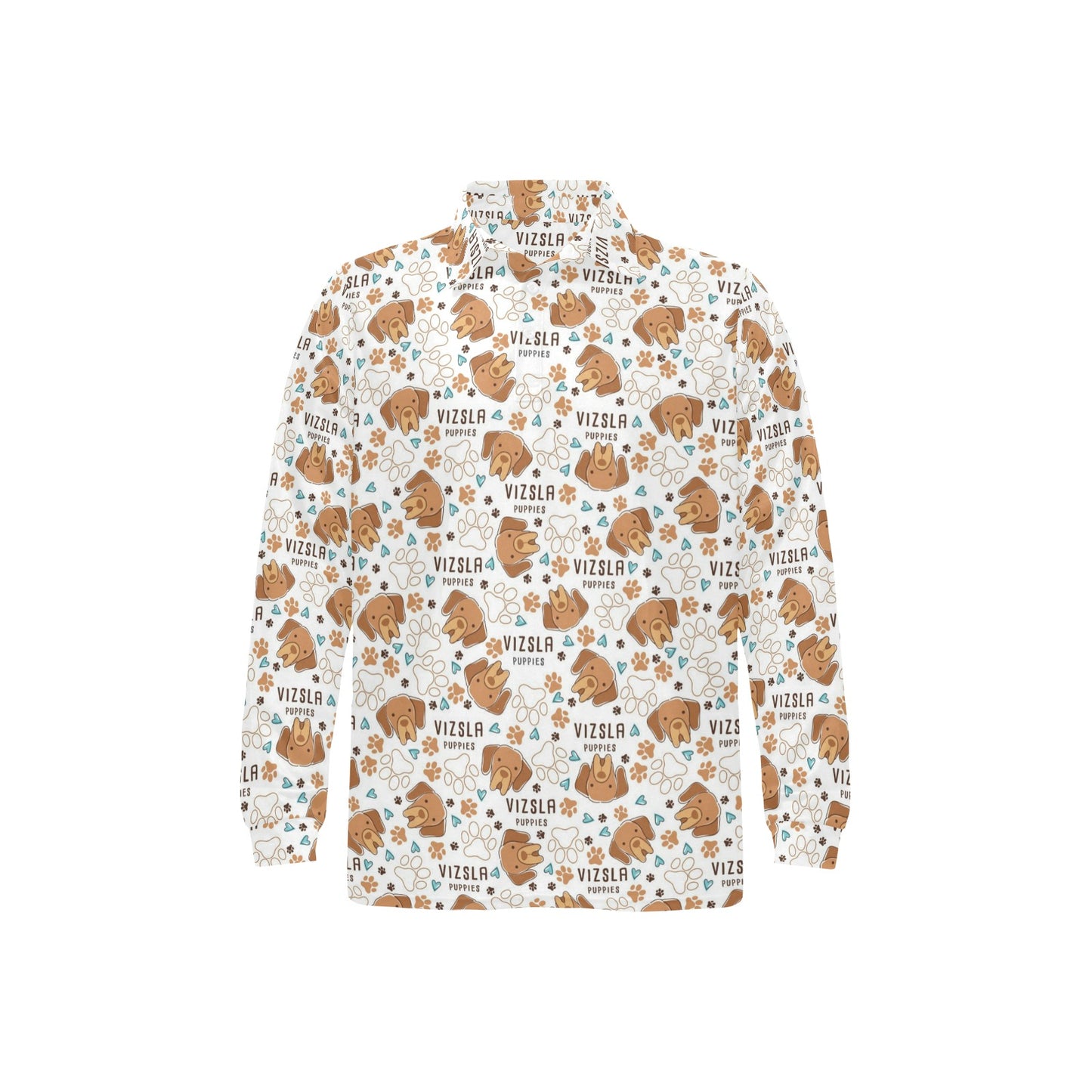 Vizslas Print Design LKS301 Long Sleeve Polo Shirt For Men's