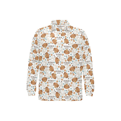 Vizslas Print Design LKS301 Long Sleeve Polo Shirt For Men's