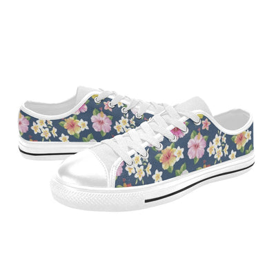 Hibiscus Sweet Print Design LKS304 Women's White Low Top Shoes