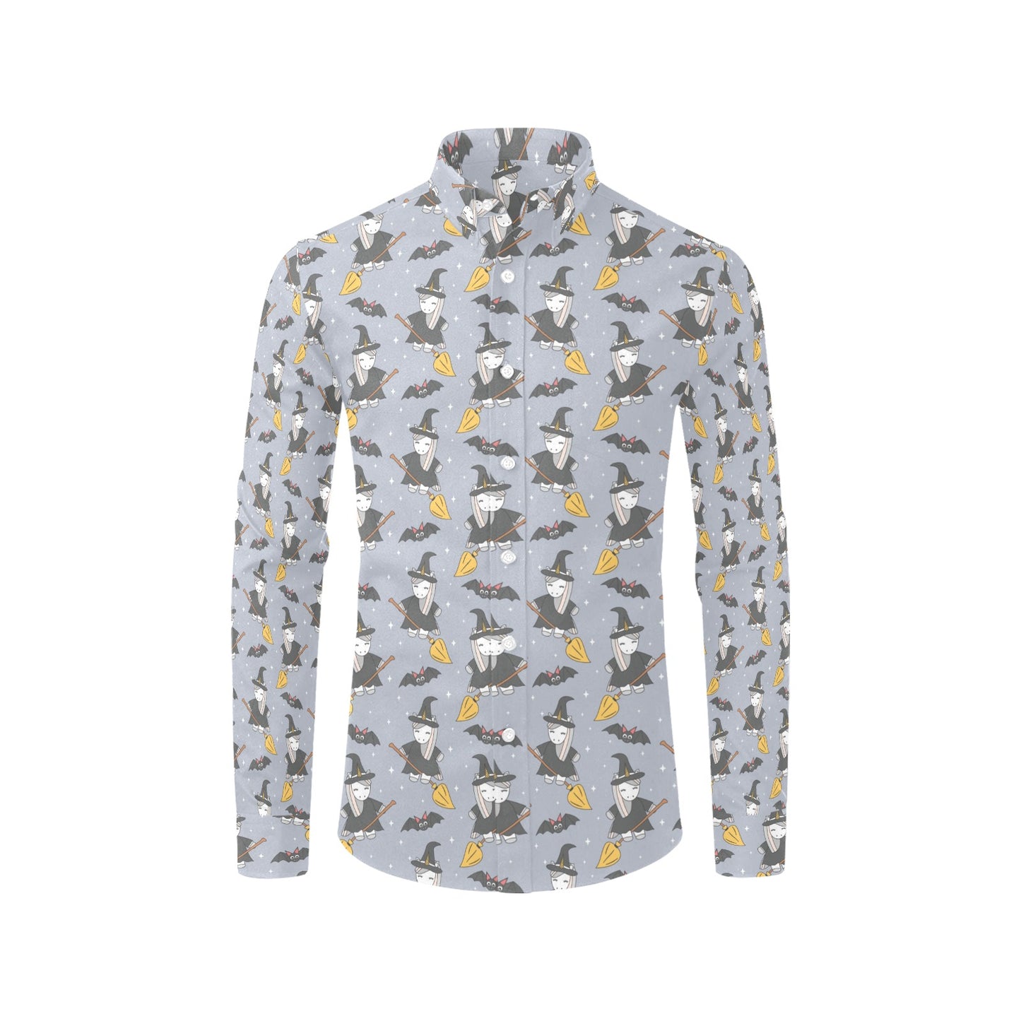 Witch Print Design LKS307 Men's Long Sleeve Dress Shirt