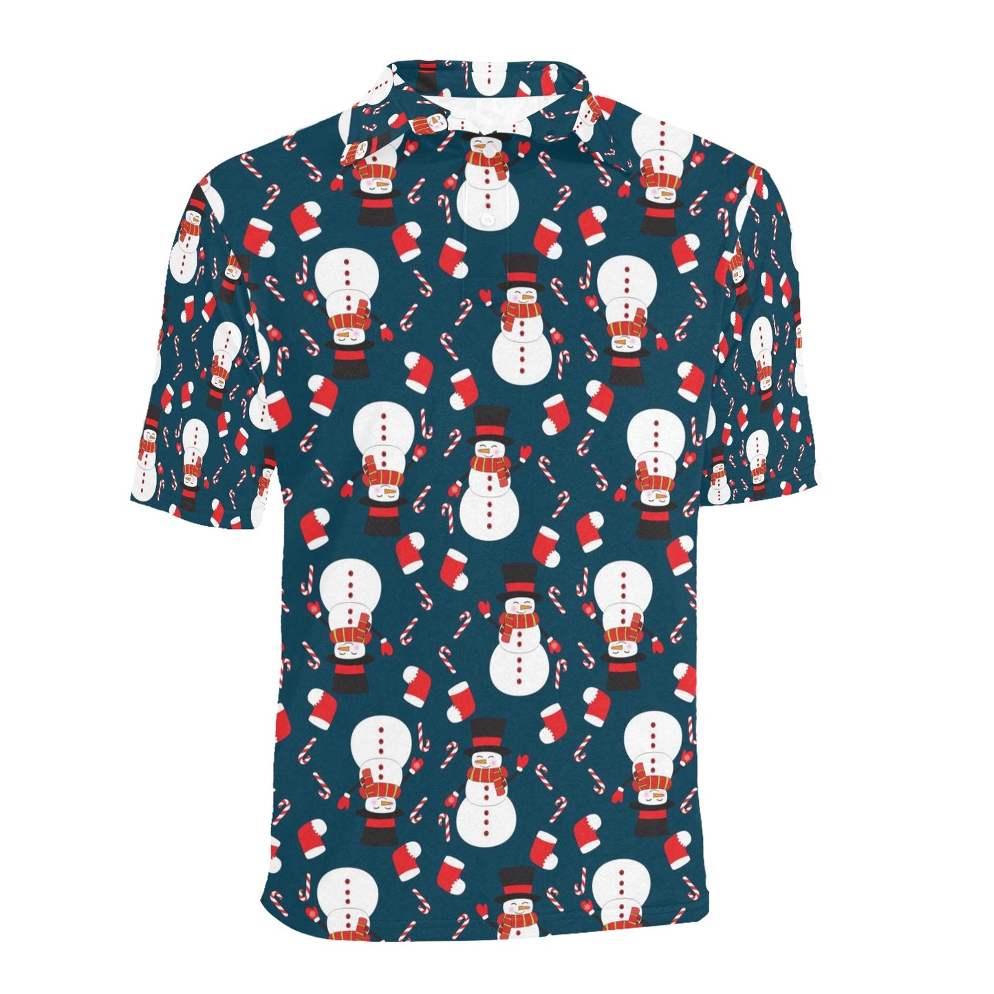 Snowman Print Design LKS301 Men Polo Shirt