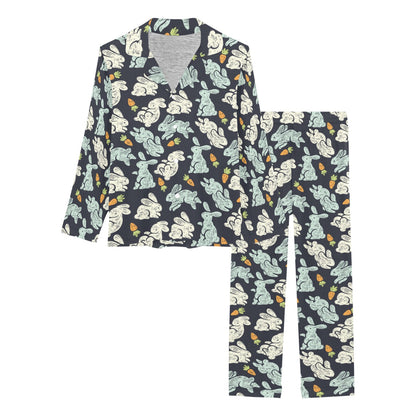 Bunny Pattern Print Design 04 Women's Long Pajama Set
