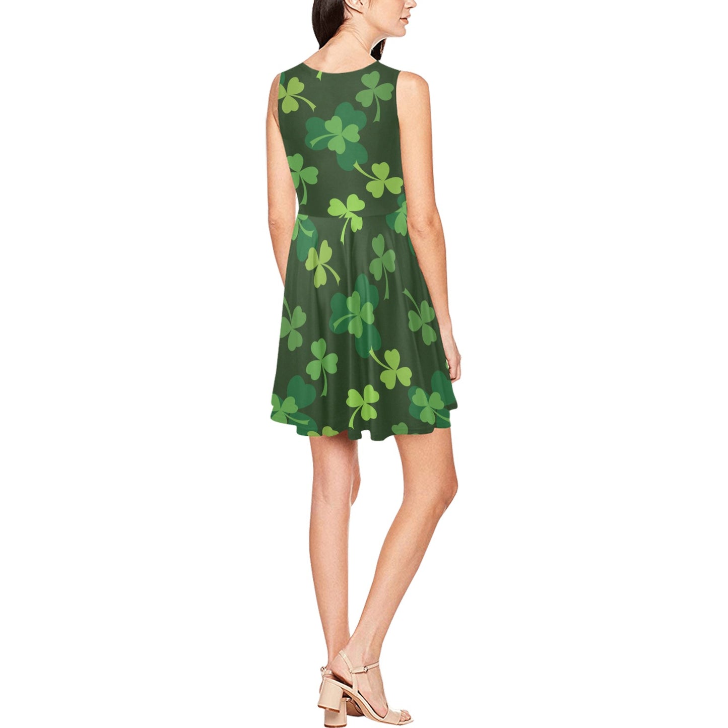 Irish Pattern Print Design 03 Sleeveless Dress