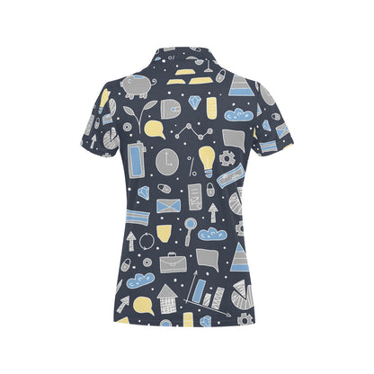 Accounting Financial Pattern Print Design 04 Women's Polo Shirt