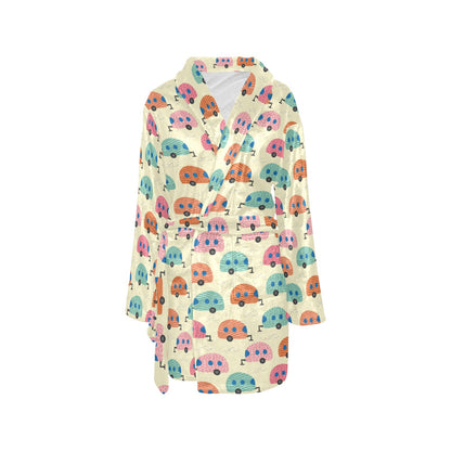 Camper Pattern Print Design 06 Women's Fleece Robe