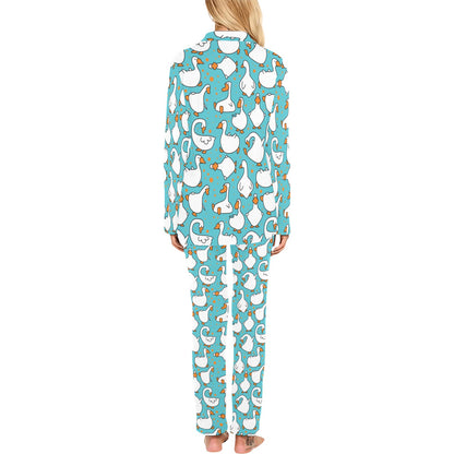 Goose Print Design LKS403 Women's Long Pajama Set