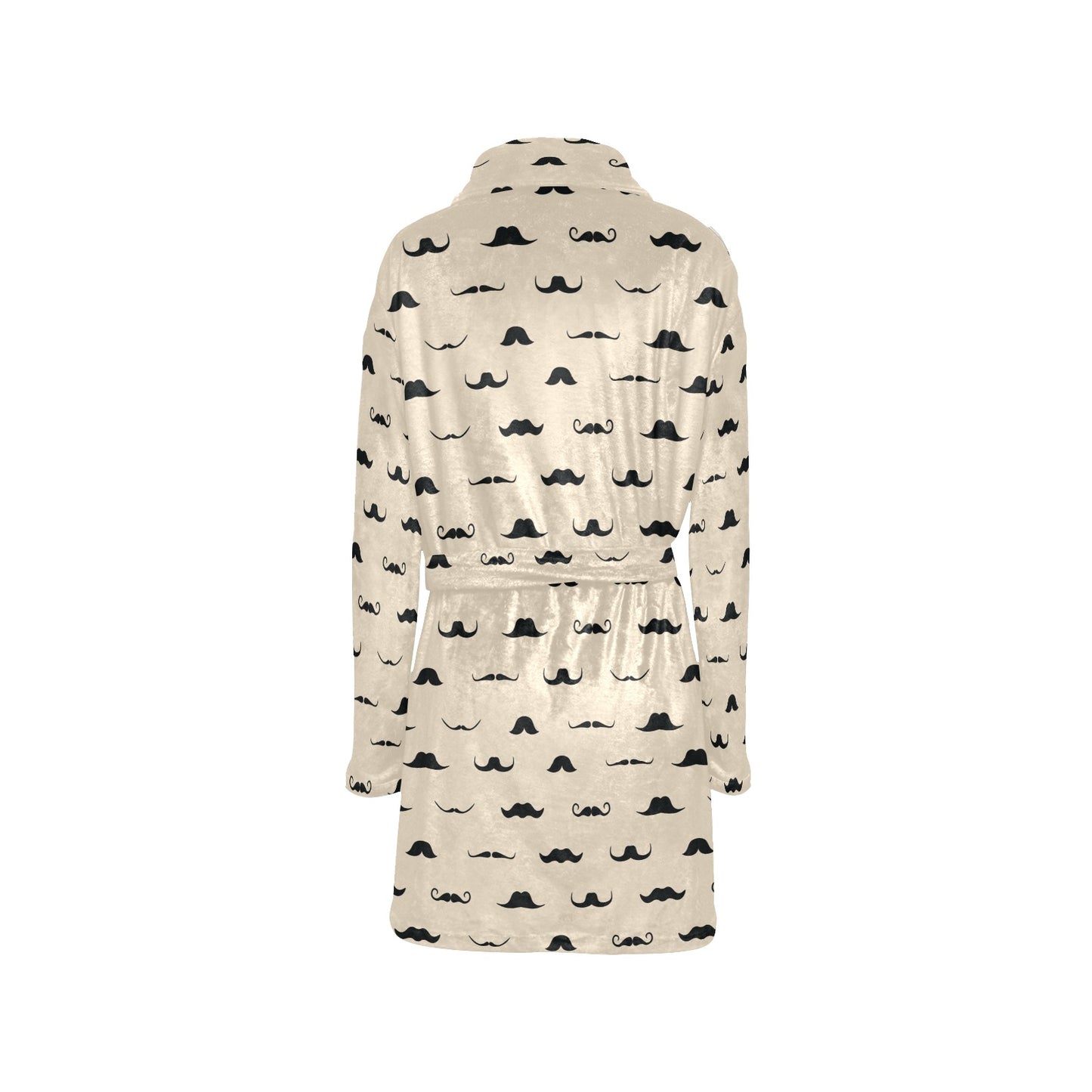 Mustache Pattern Print Design A03 Women's Fleece Robe
