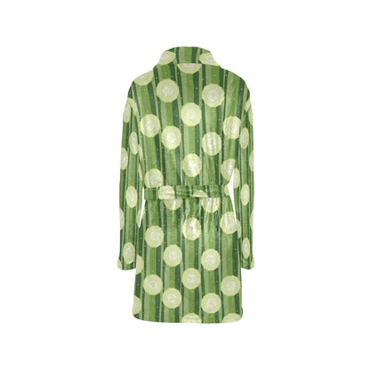 Cucumber Pattern Print Design CC03 Women's Fleece Robe