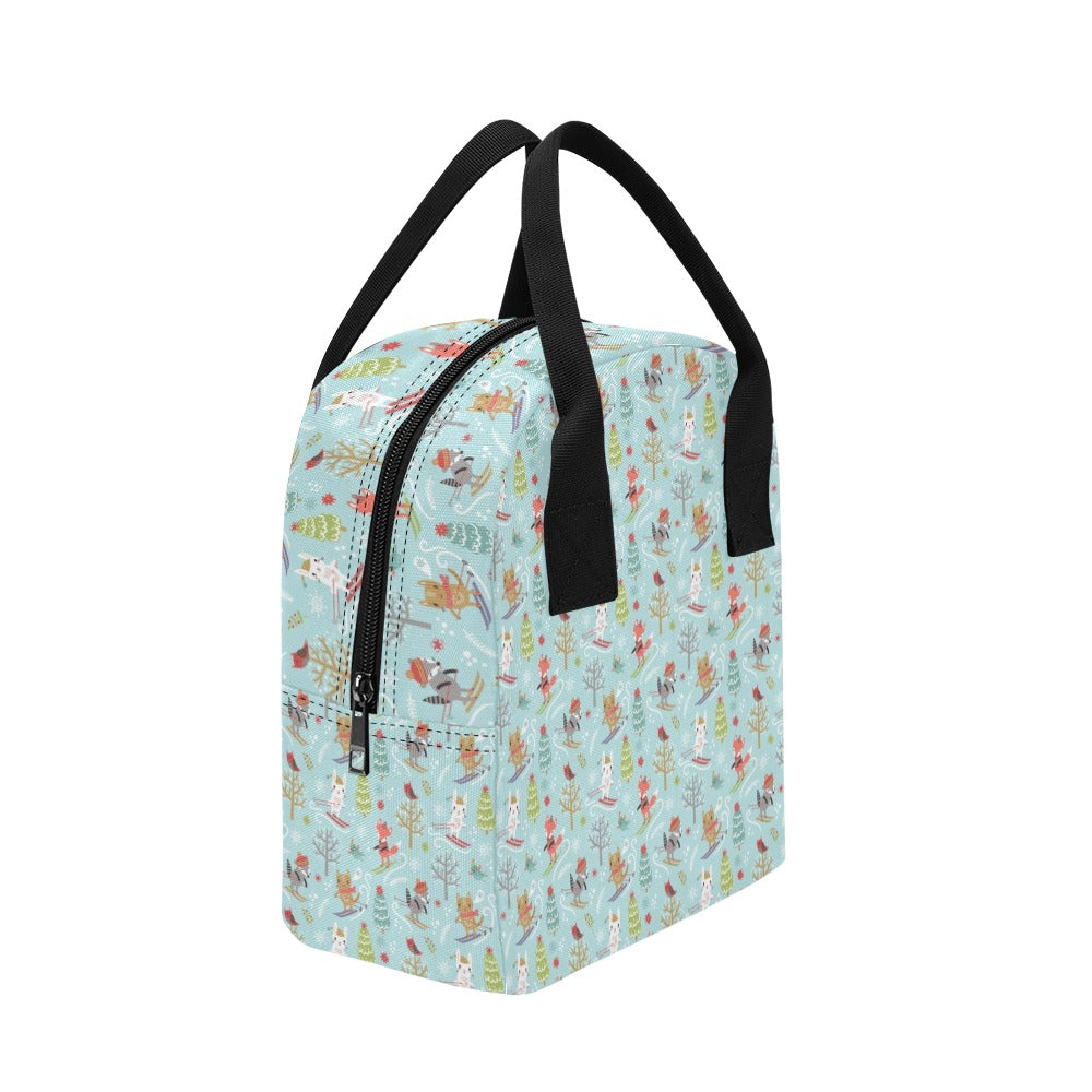 Ski Fox Cute Print Design LKS303 Insulated Lunch Bag