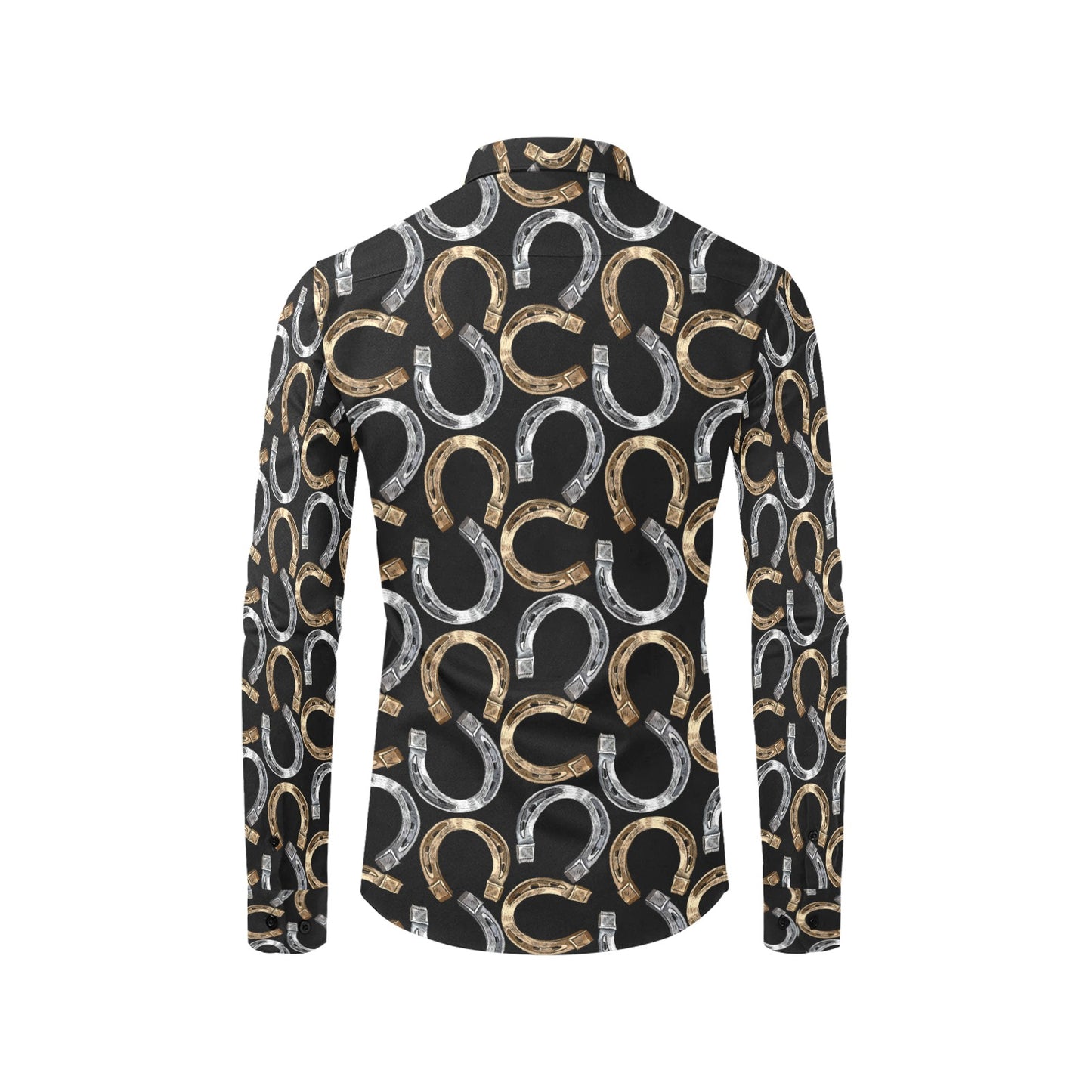 Horseshoe Print Design LKS305 Men's Long Sleeve Dress Shirt