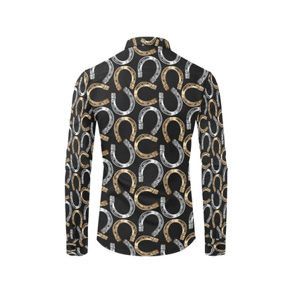 Horseshoe Print Design LKS305 Men's Long Sleeve Dress Shirt