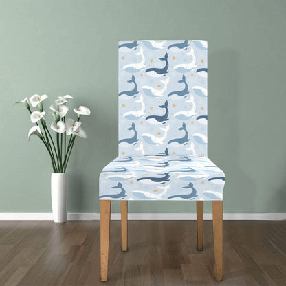 Whale Print Design LKS305 Dining Chair Slipcover