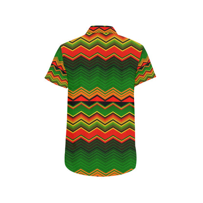 Serape Print Design LKS306 Men Short Sleeve Button Up Shirt