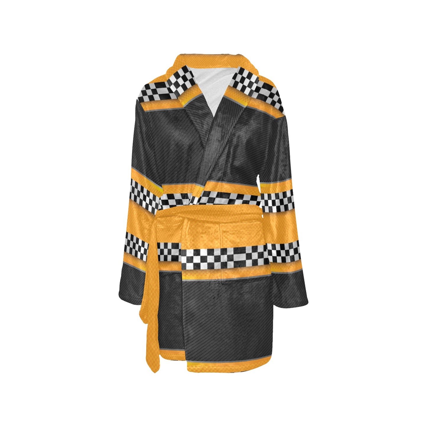 Checkered Pattern Print Design 01 Women's Fleece Robe