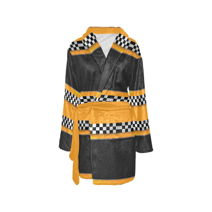 Checkered Pattern Print Design 01 Women's Fleece Robe
