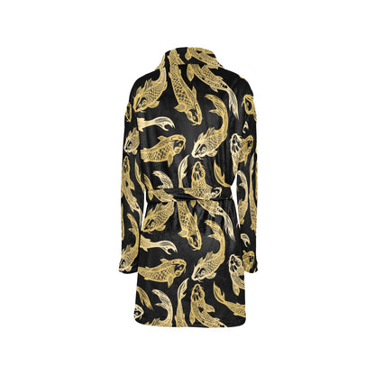 KOI Fish Pattern Print Design 03 Women's Fleece Robe