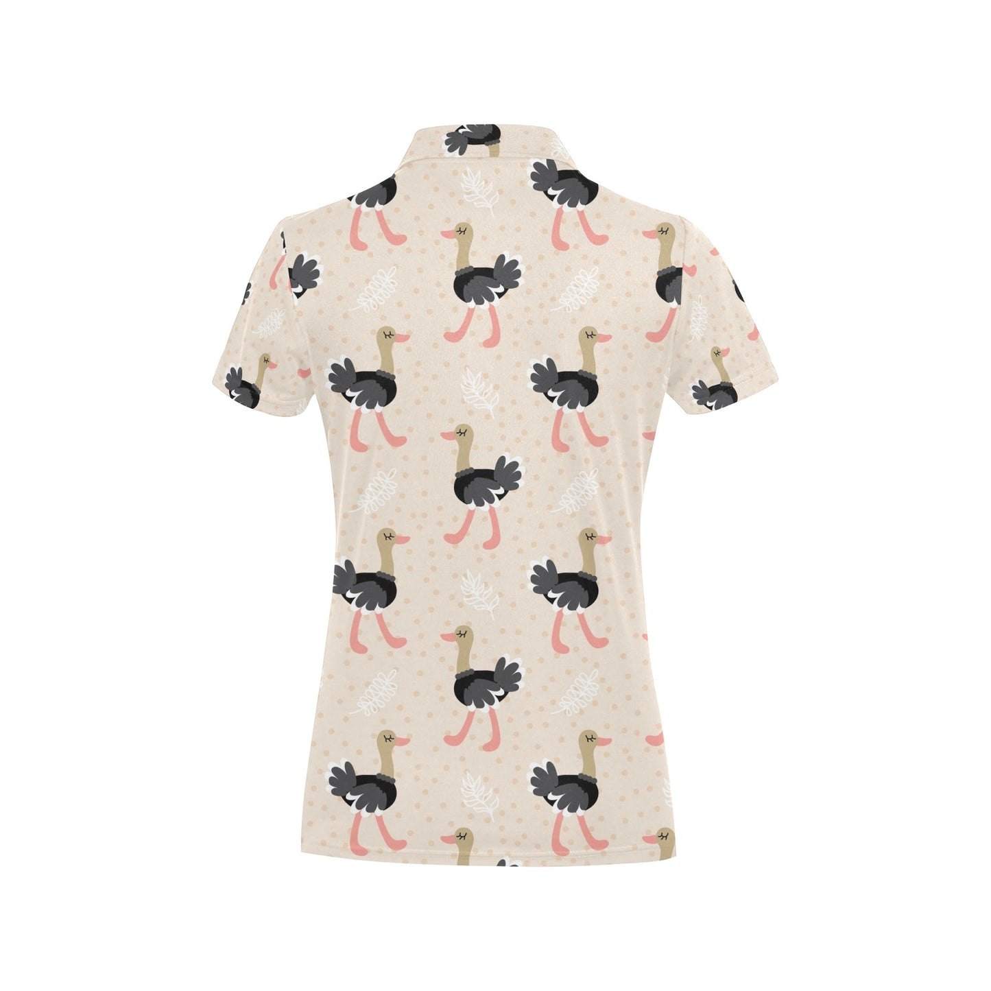 Ostrich Pattern Print Design 02 Women's Polo Shirt