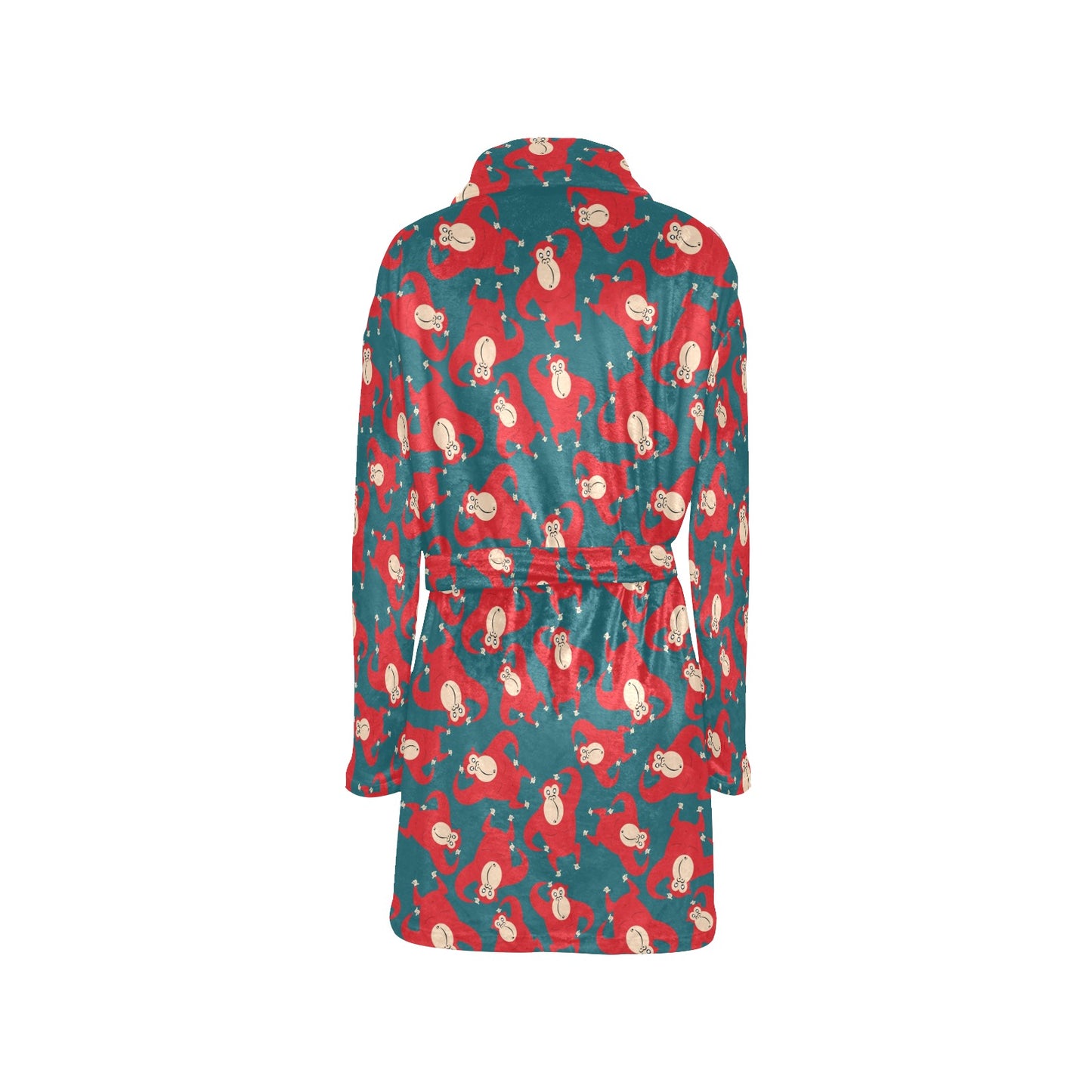 Chimpanzee Pattern Print Design 04 Women's Fleece Robe