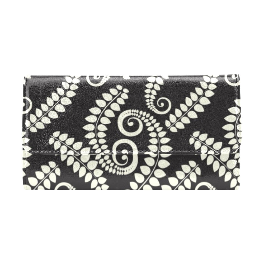 Fern Leave Print Pattern Women's Trifold Wallet