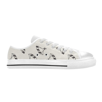 Skydiver Print Design LKS301 Women's White Low Top Shoes