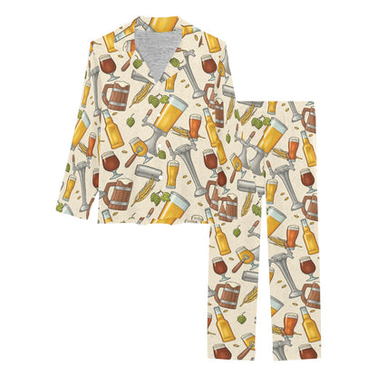 Beer Pattern Print Design 05 Women's Long Pajama Set