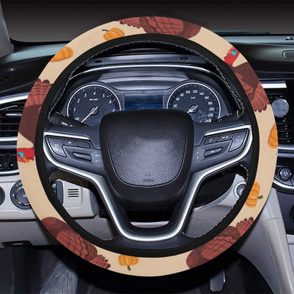 Thanksgiving Print Design LKS308 Steering Wheel Cover with Elastic Edge