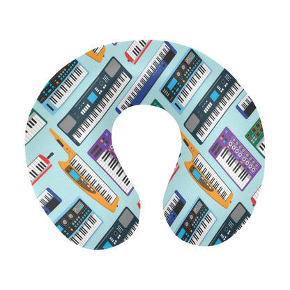 Synthesizer Pattern Print Design 02 U-Shaped Travel Neck Pillow