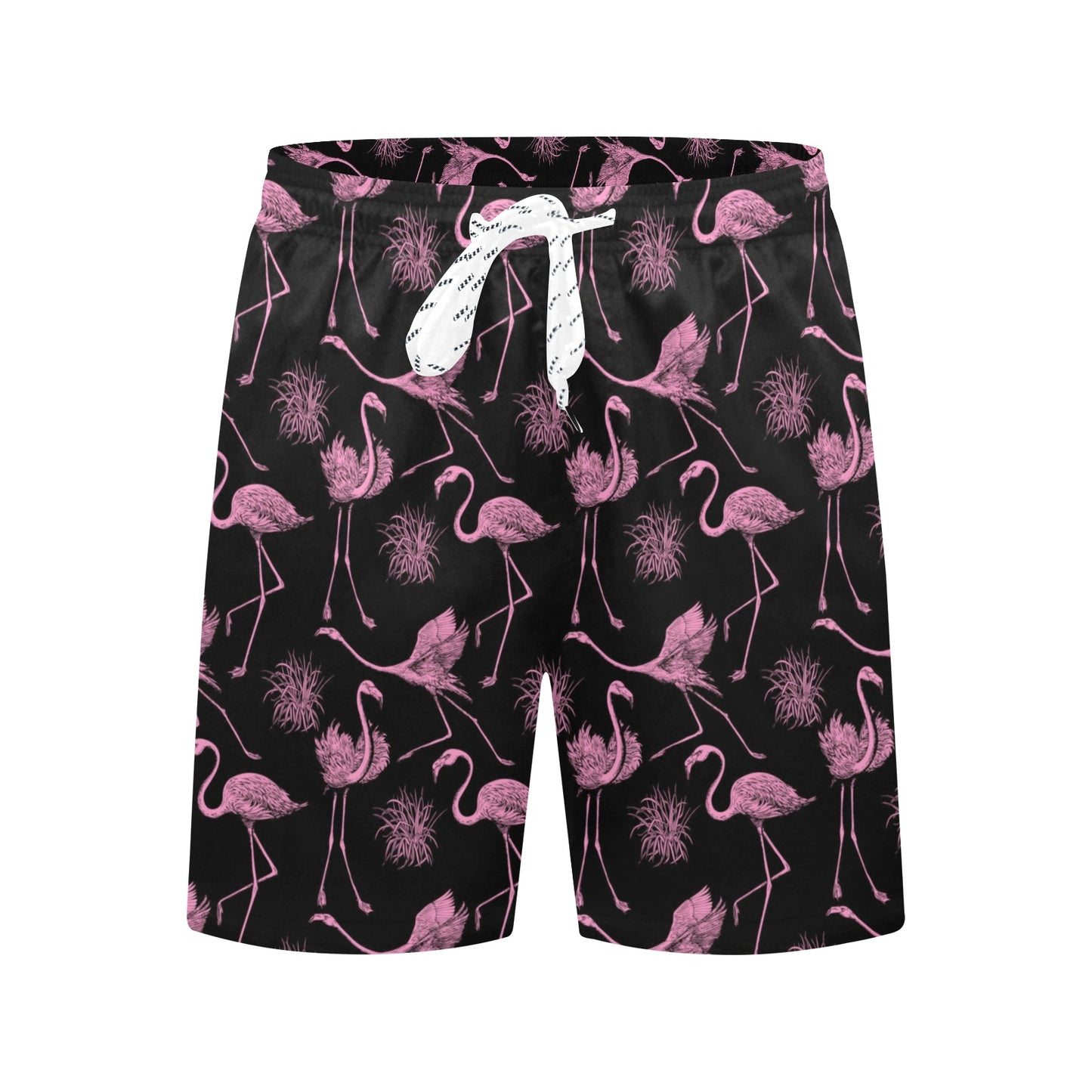 Flamingo Pink Print Pattern Men's Swim Trunks Beach Shorts