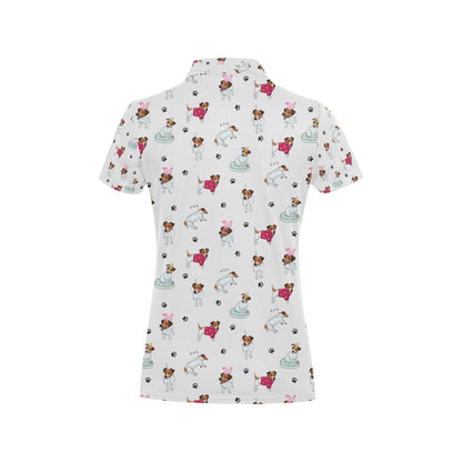 Russell Terriers Print Design LKS308 Women's Polo Shirt