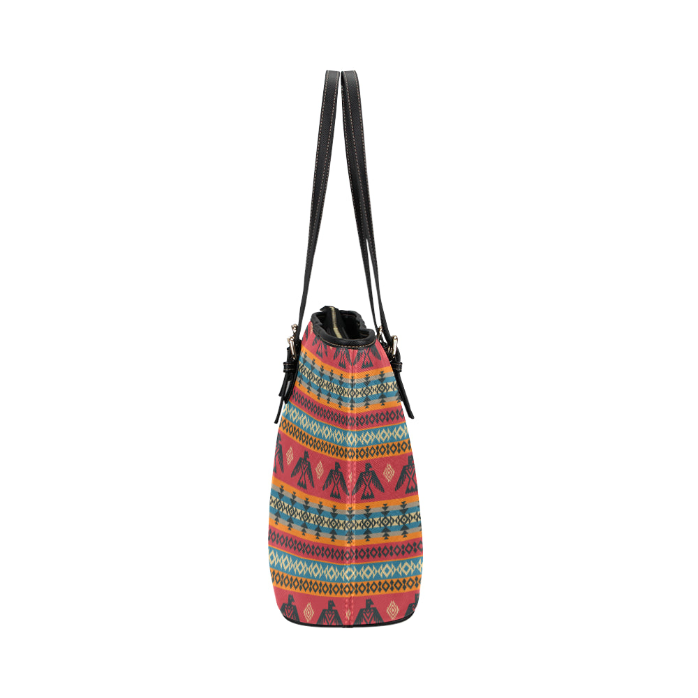 Eagles Native American Design Leather Tote Bag