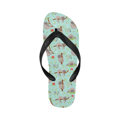 Sloth Print Design LKS305 Flip Flops