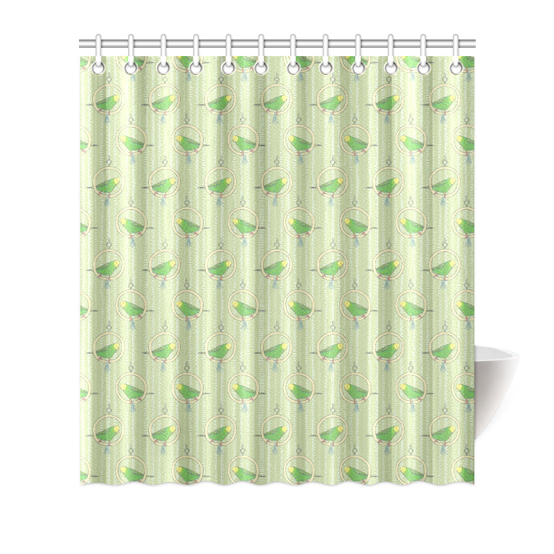 Budgerigar Pattern Print Design 02 Shower Curtain