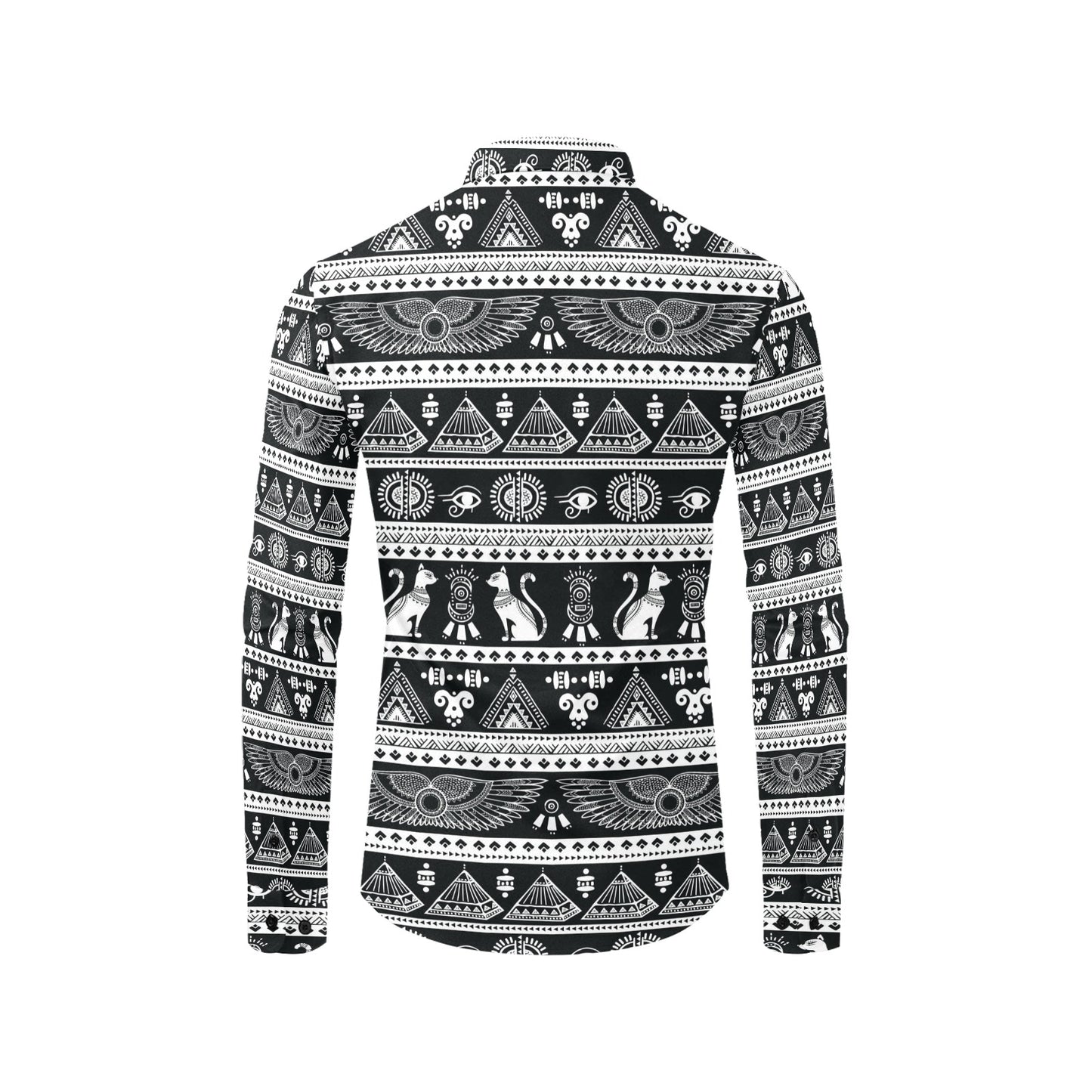 Tribal Pattern Print Design LKS305 Men's Long Sleeve Dress Shirt