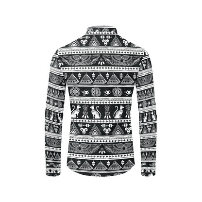 Tribal Pattern Print Design LKS305 Men's Long Sleeve Dress Shirt