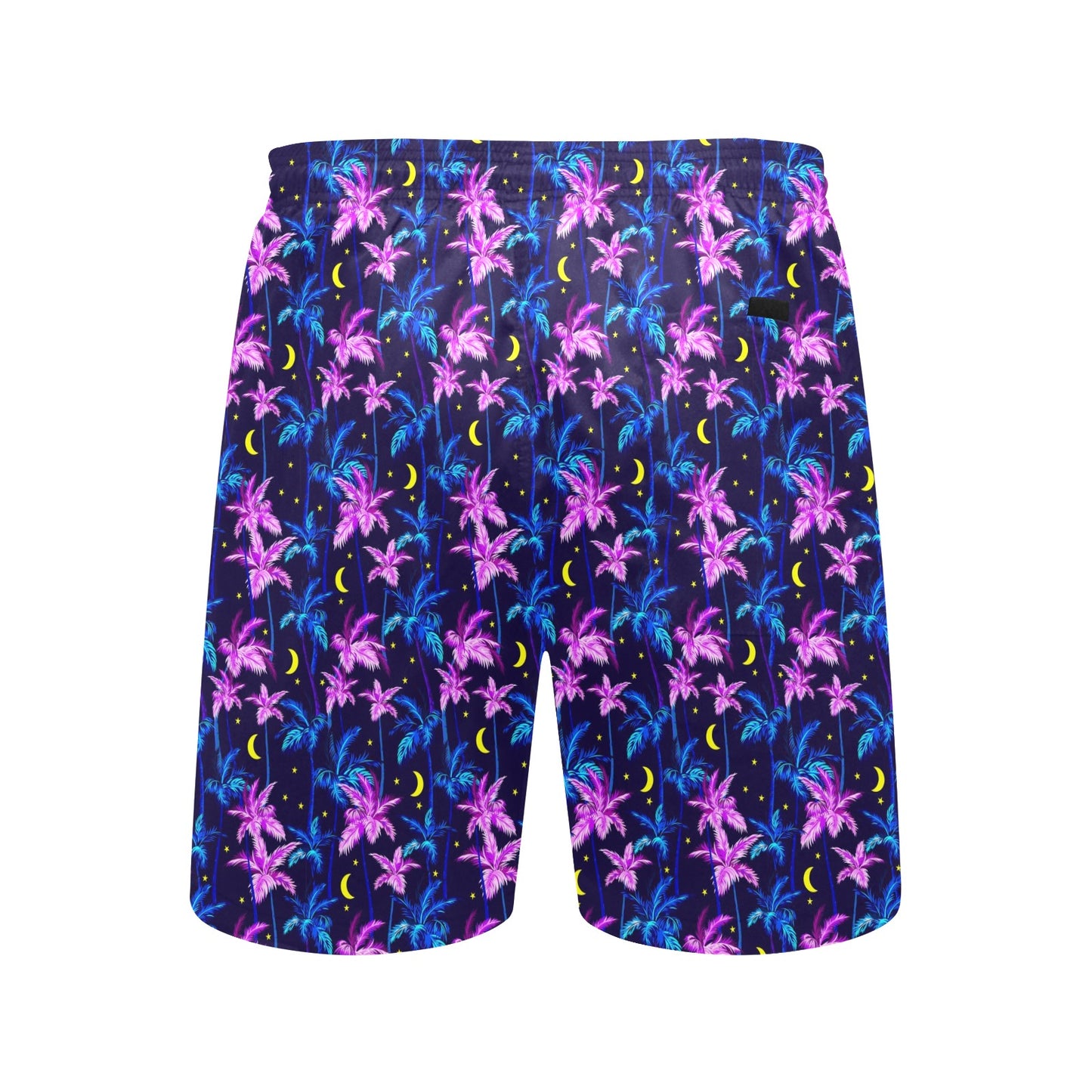 Palm Tree Night Scene Design Print Men's Swim Trunks Beach Shorts