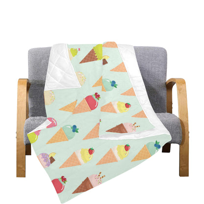 Ice Cream Pattern Print Design 03 Premium Quilt