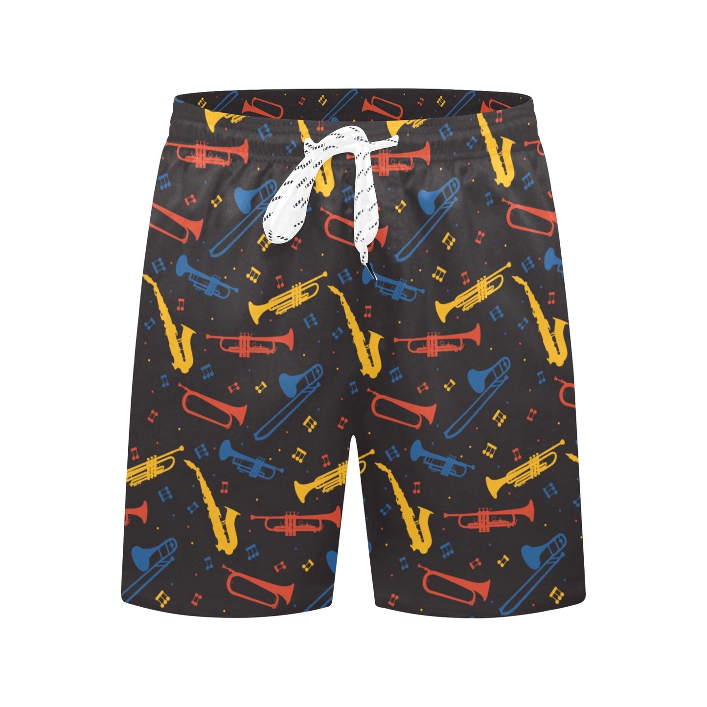 Saxophone Print Design LKS407 Men's Swim Trunks Beach Shorts