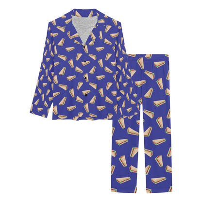 Sandwich Print Design LKS303 Women's Long Pajama Set