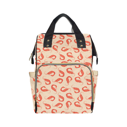 Prawn Pattern Print Design 02 Diaper Bag Backpack