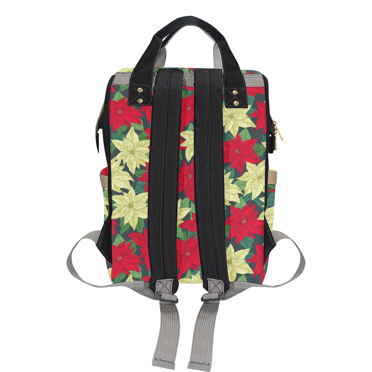 Poinsettia Pattern Print Design POT06 Diaper Bag Backpack